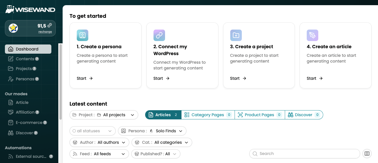 Wisewand dashboard mode article